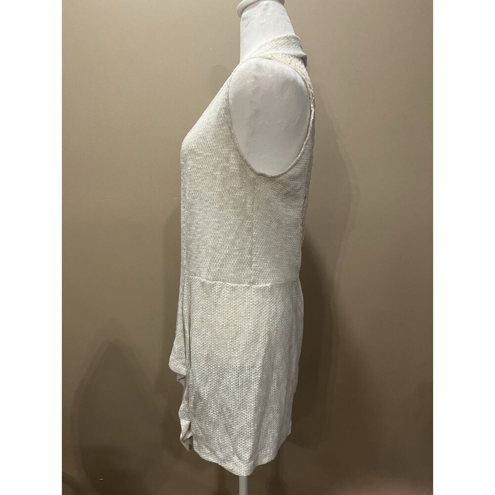 Women Flyaway Open Cardigan L Natural Crochet Boho Hippie Retro Y2K Festival - Picture 3 of 9